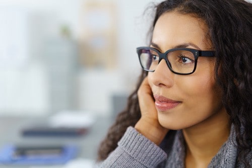 Women at an eye exam