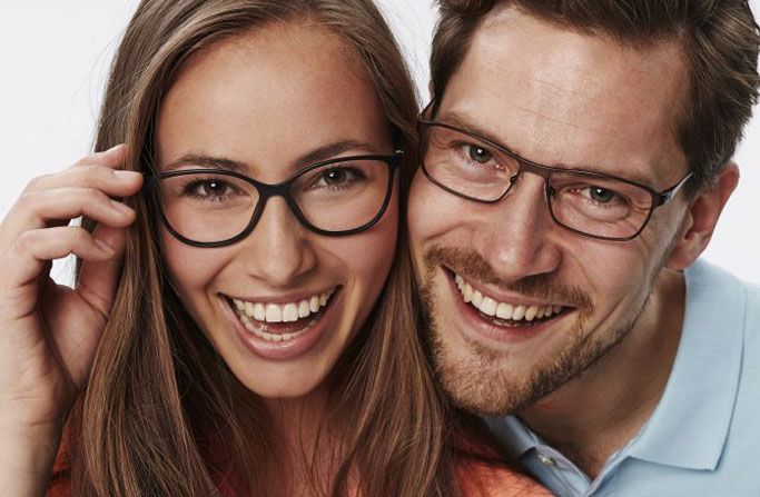 Women at an eye exam